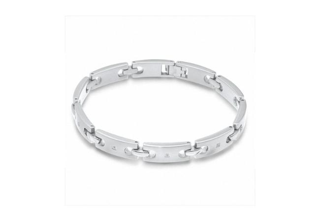 Peoples Jewellers Men's Diamond Accent Bracelet in Stainless Steel - 8.25, $99
