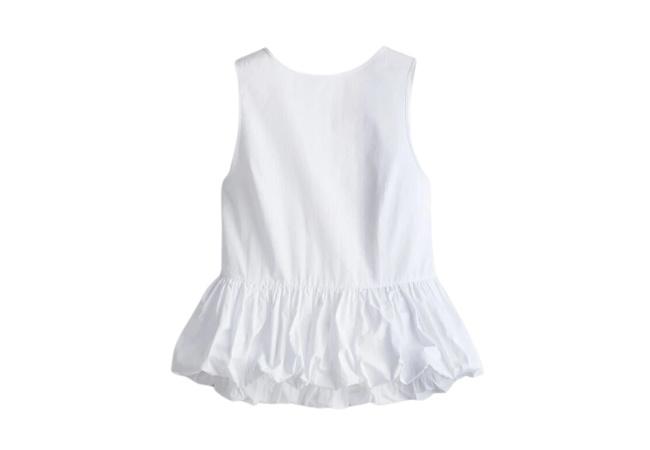 H&M Tie-detail Bubble-hem Top