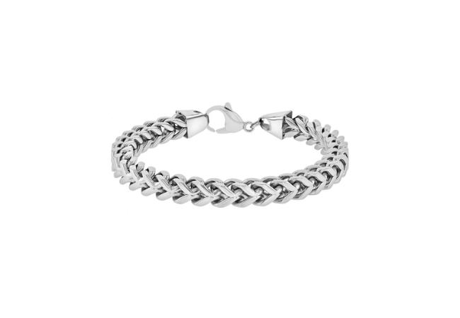 Peoples Jewellers Men's 8mm Franco Chain Bracelet in Stainless Steel, $49