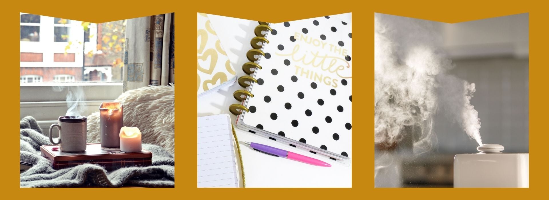 Mugs, planner, diffuser