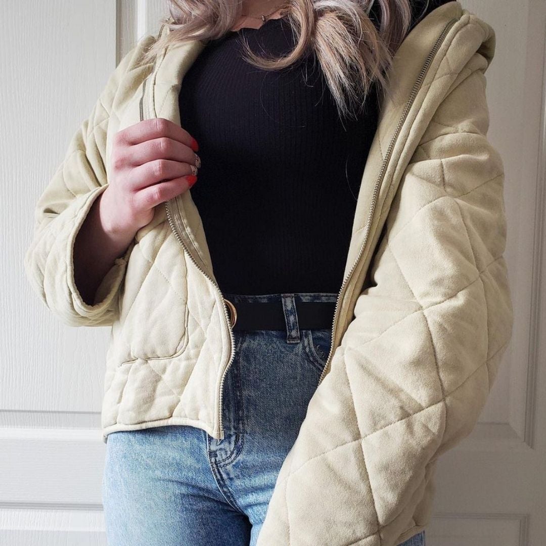Cream quilted jacket