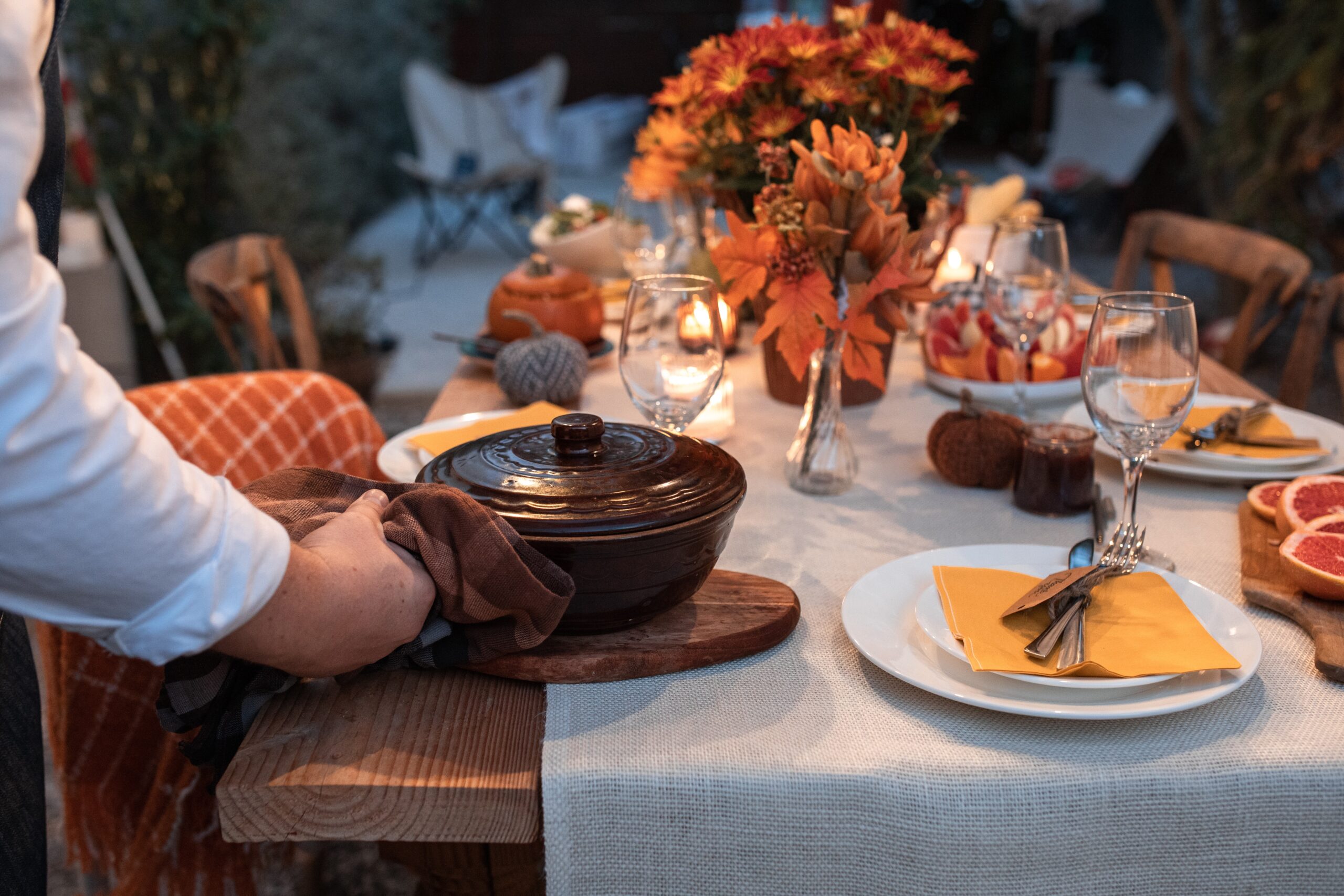 Thanksgiving dinner tablescape