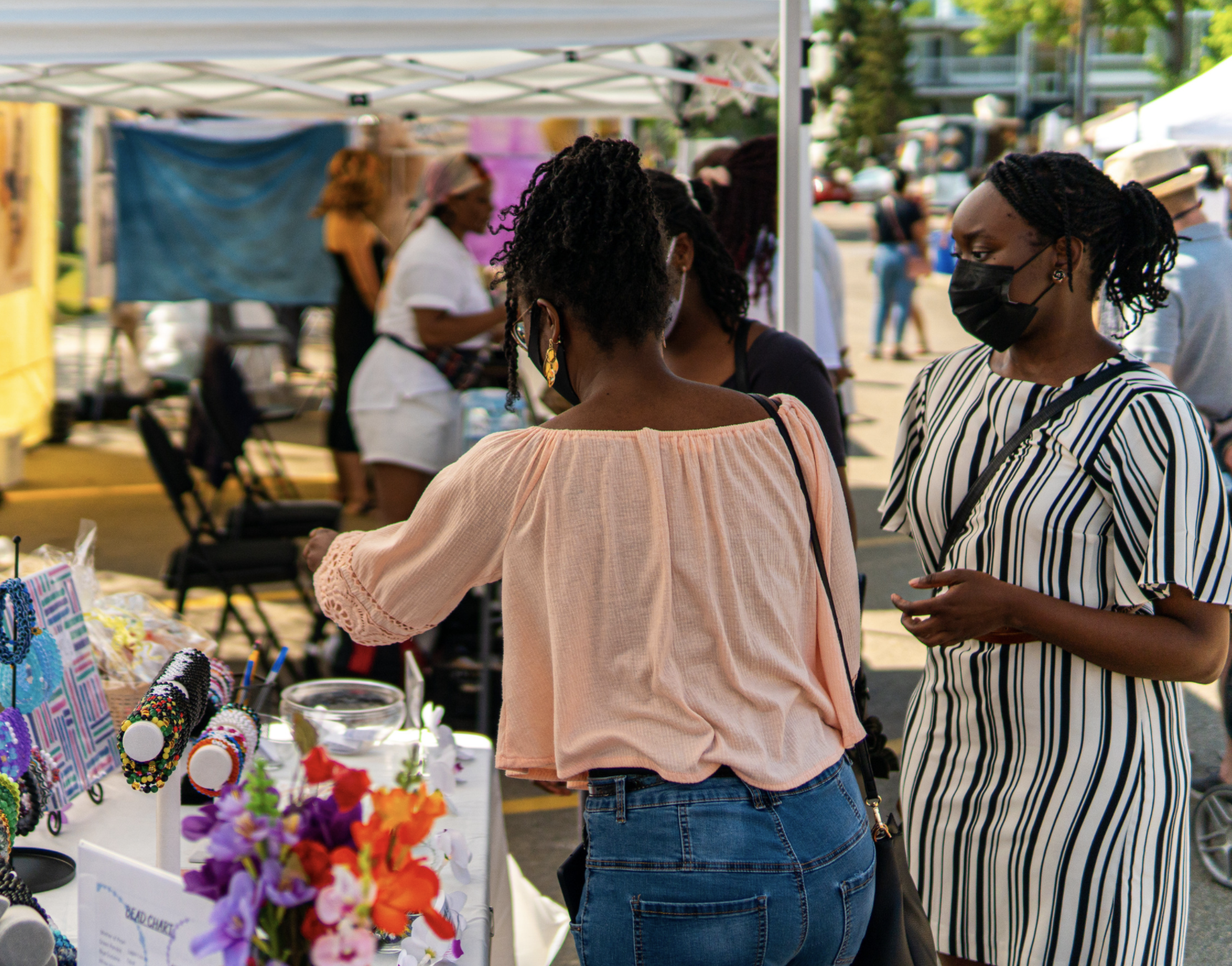 Photo of a Black-owned market set up
