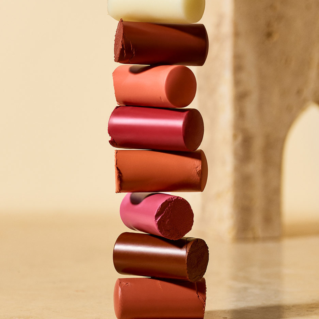 image of stacked lipsticks without the casing