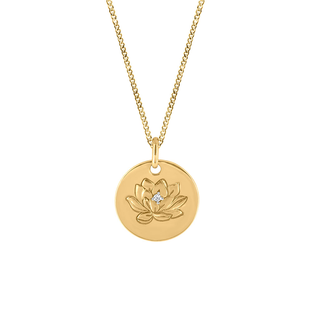 paris jewellers gold lotus pendant