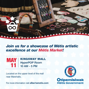 promo graphic for spring metis market at kingsway mall