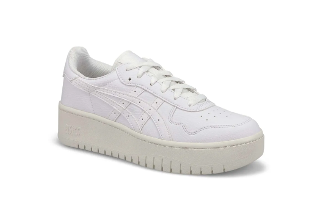 women's platform sneakers in white from Asics