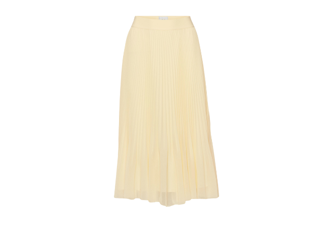 women's yellow long pleated skirt from Aritzia