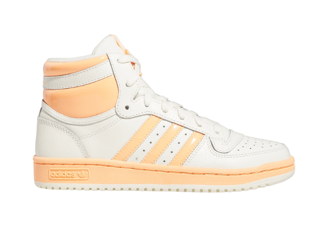 women's white and orange adidas high top shoes