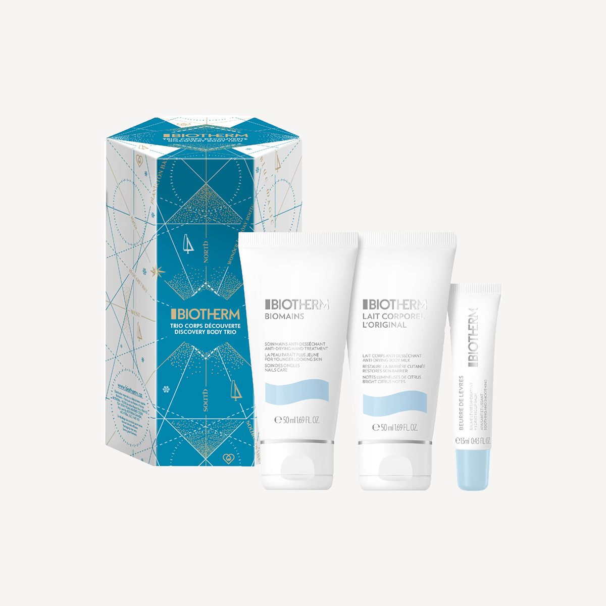 Three piece skincare set with box