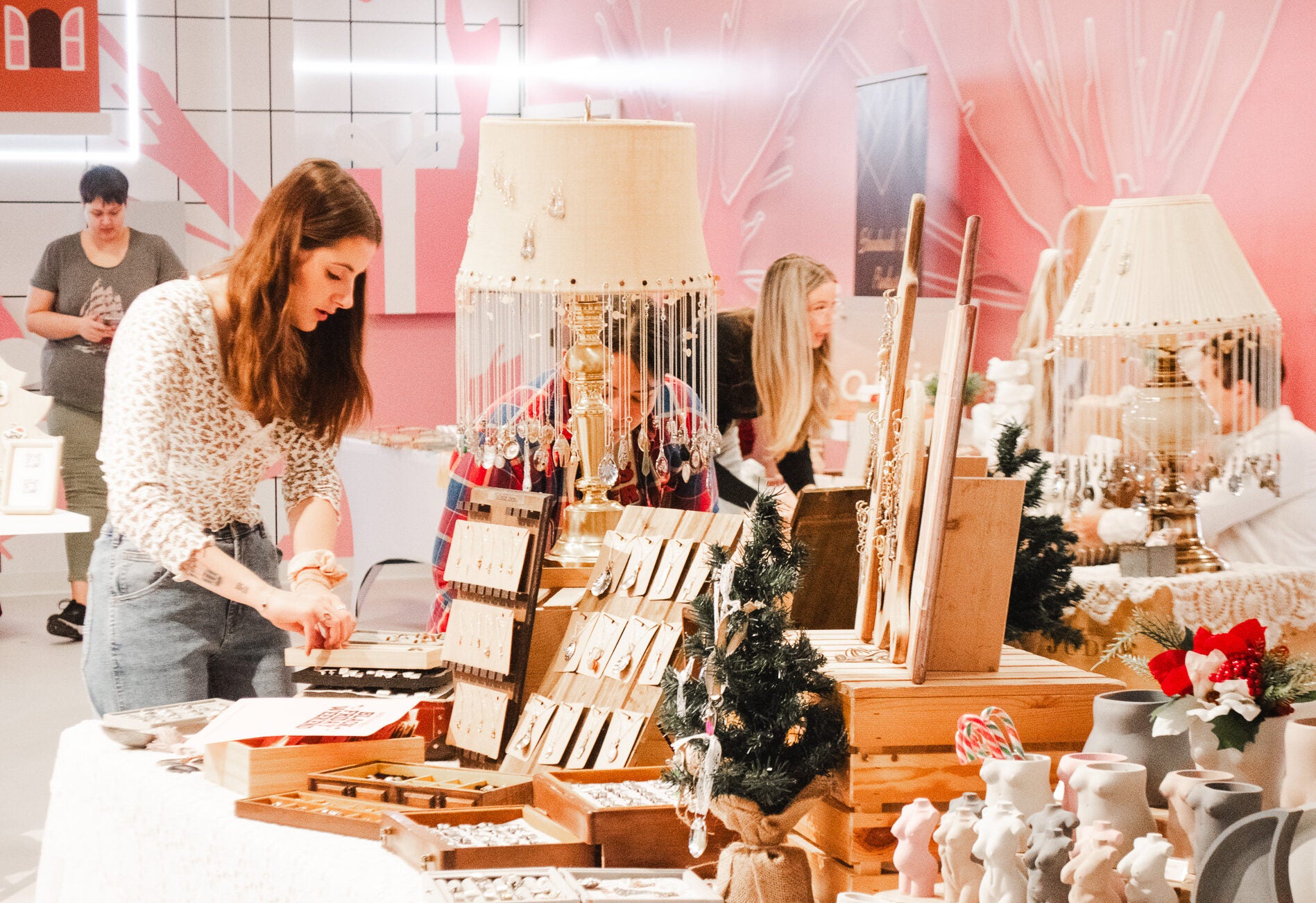 market vendor at Malla MRKT at Kingsway Mall, featuring jewelry and decorative candles