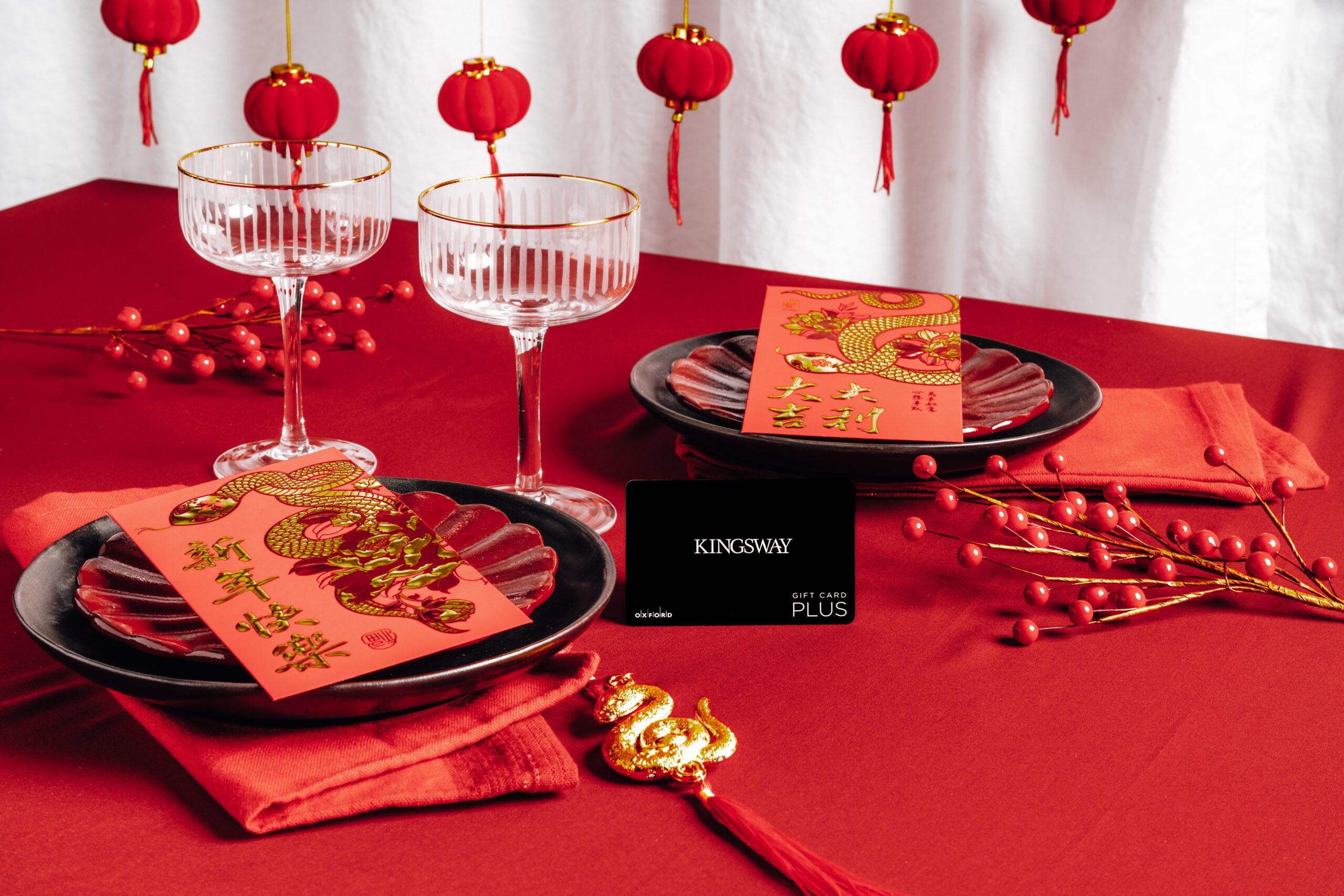 Kingsway gift card on Lunar New Year table setting