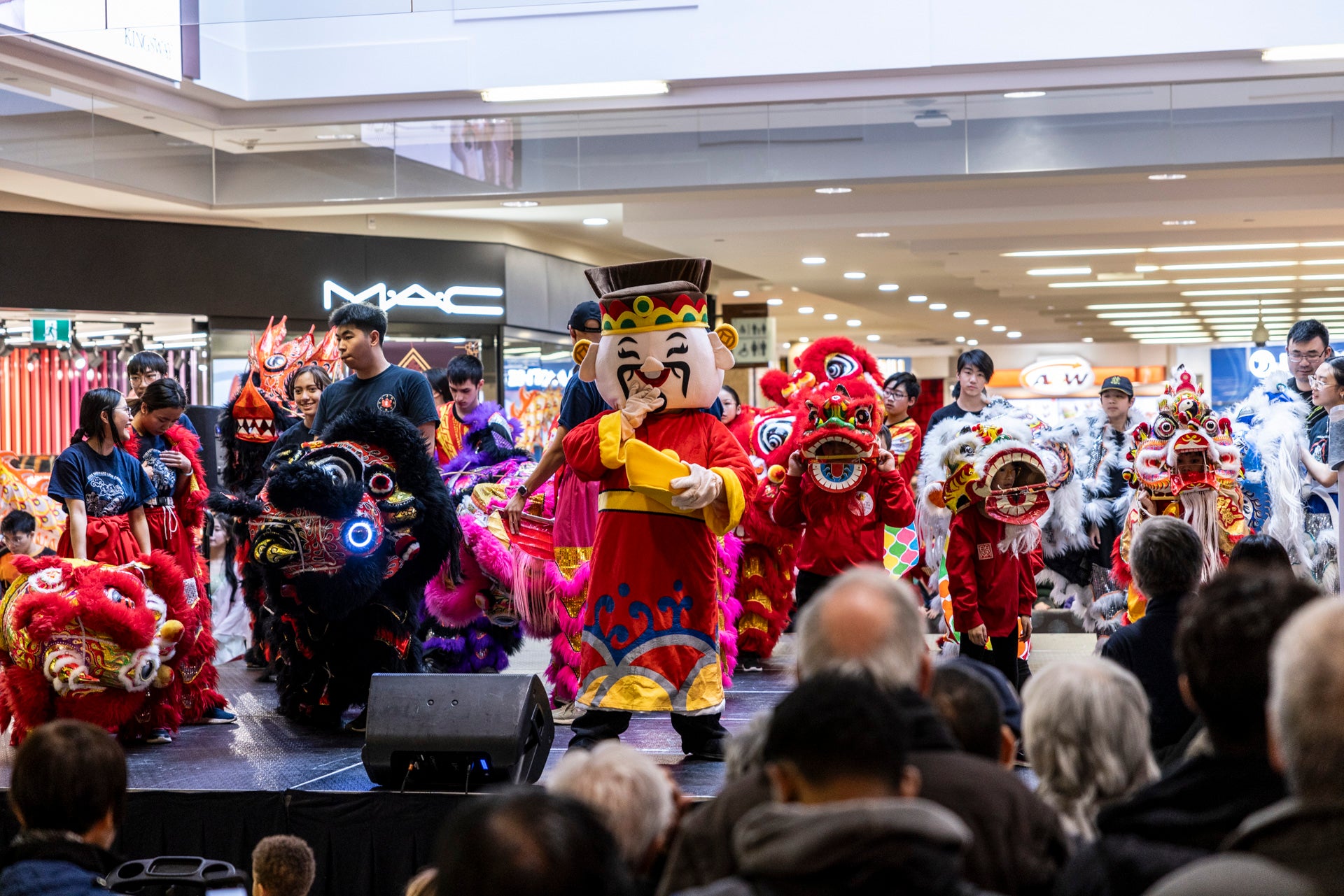 God of Fortune lion dance parade at Kingsway Mall