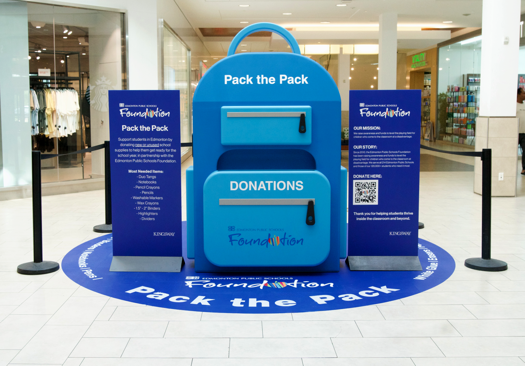 backpack donation station