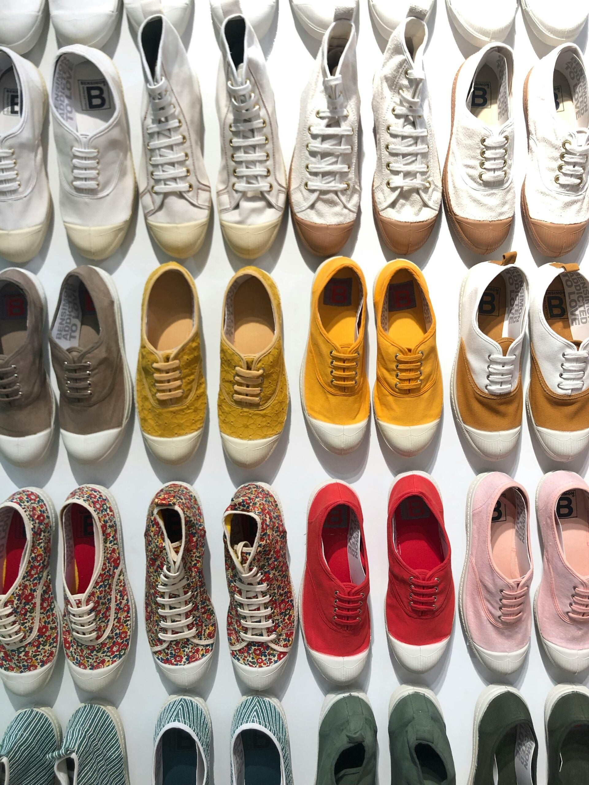 colourful pairs of sneakers